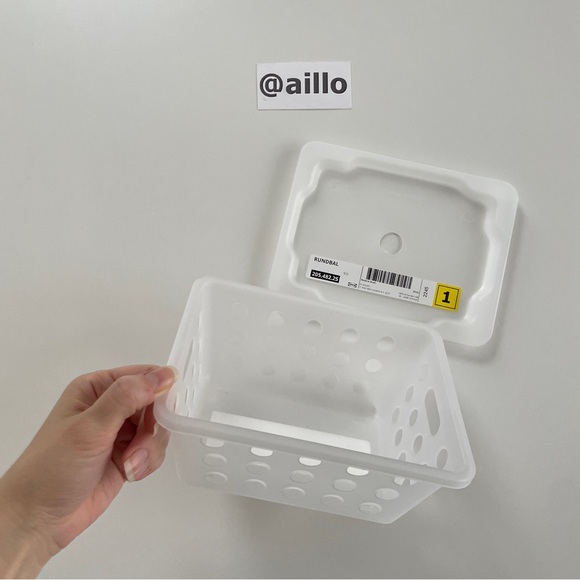 IKEA RUNDBAL Storage box with lid, natural - Picture 4 of 15